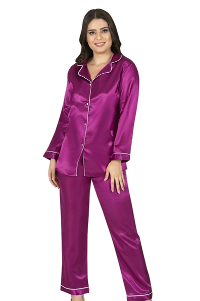 Sistina 1627 Saten Mor Çeyizlik Pijama Takım