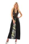 Sistina 086 Dantelli Saten Siyah Gecelik