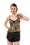 Sistina 1461 Saten Leopar Şort Takım