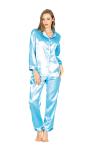 Sistina 1614 Cam Mavi Saten Pijama Takım
