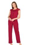 Sistina 1632 Bordo Penye Pijama Takım
