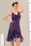 Sistina 633 Dantelli Fantazi Mor Gecelik