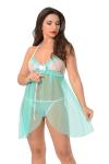 Sistina 652 Dantelli Mint Yeşili Fantazi Gecelik
